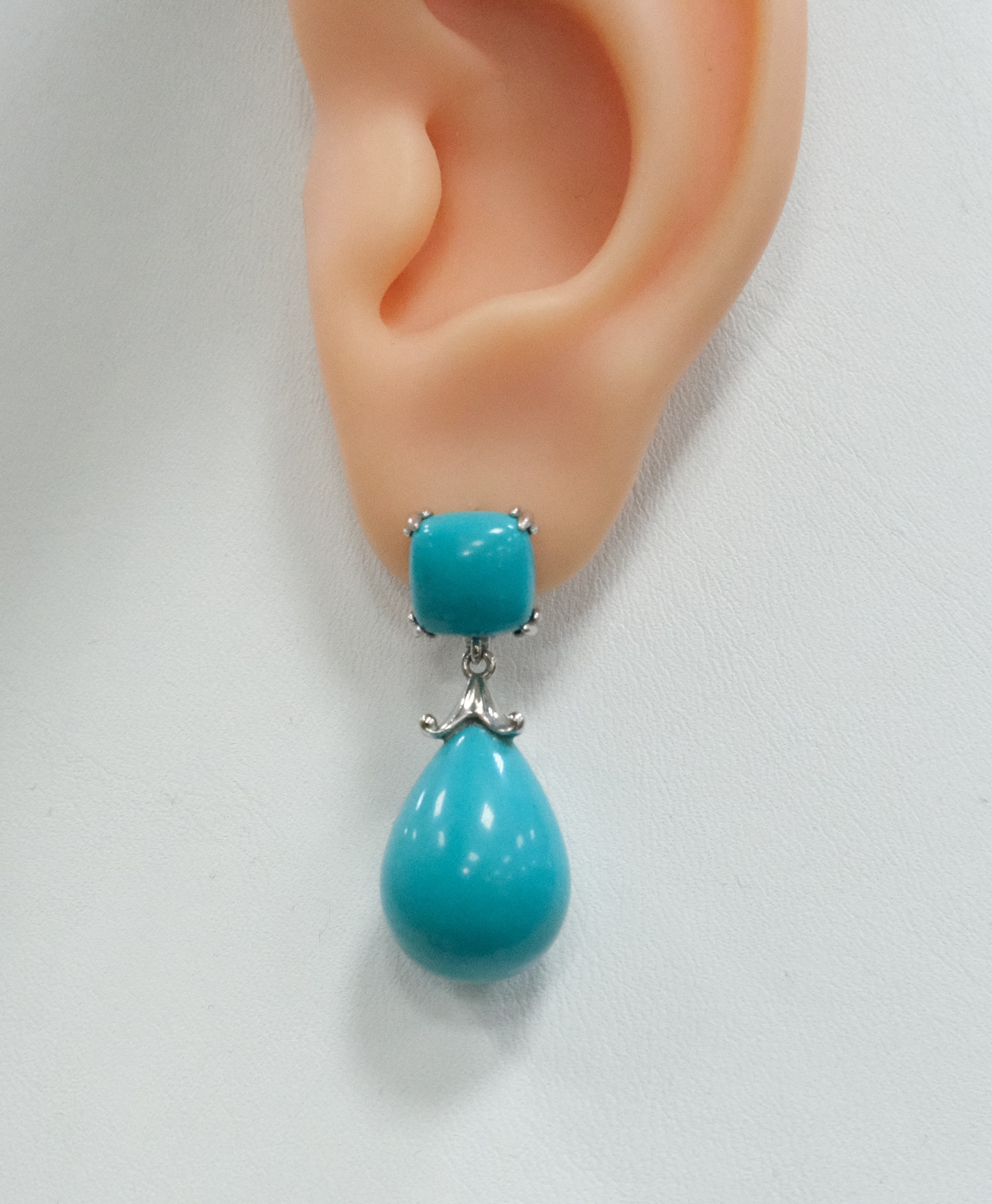 Серебряные серьги с бирюзой